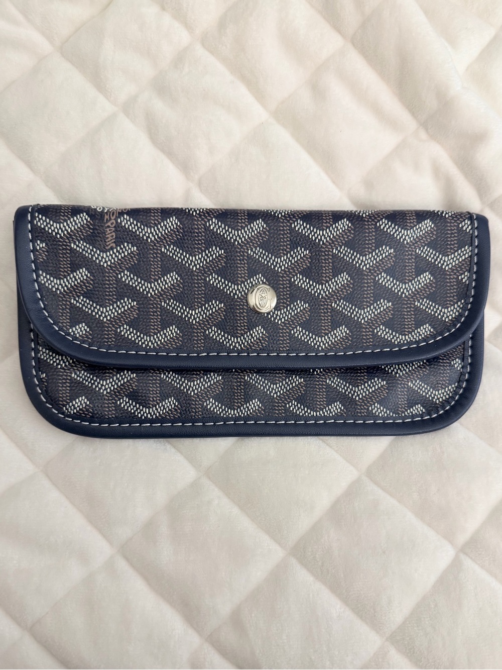 Navy Blue Chevron Canvas Wallet
